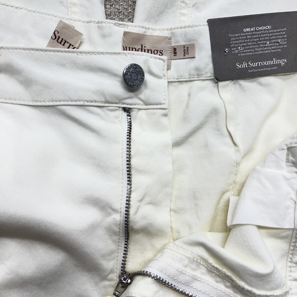 Soft Surroundings Pants Womens 18W Cream White Driftwood Wide Leg Split Hem NWT - Picture 7 of 13